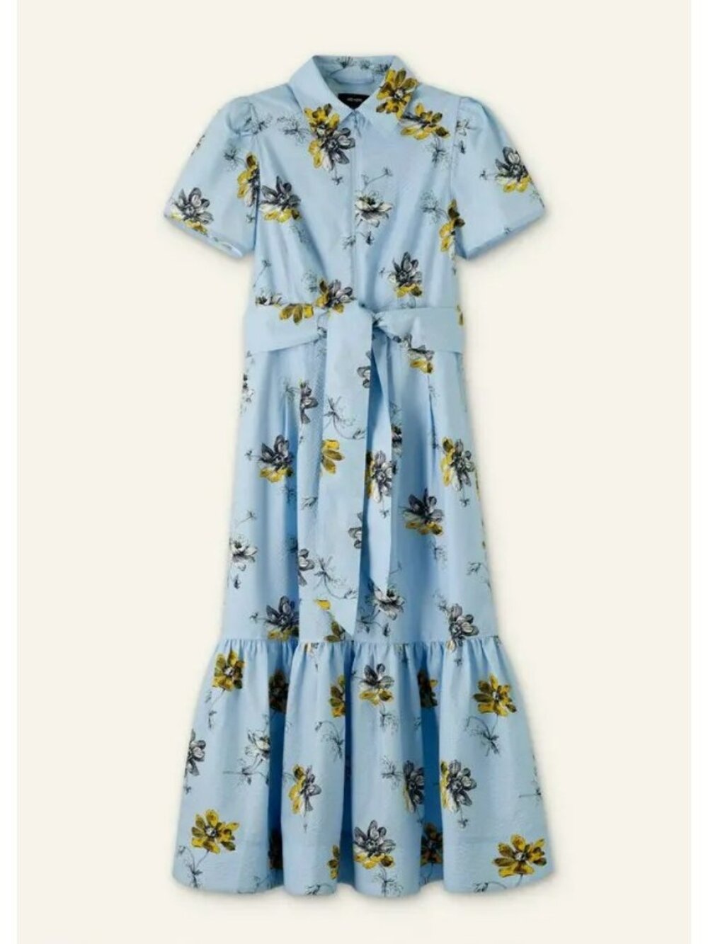 ME+EM Scattered Anemone Print Seersucker Midi Dress - Picture 3 of 14
